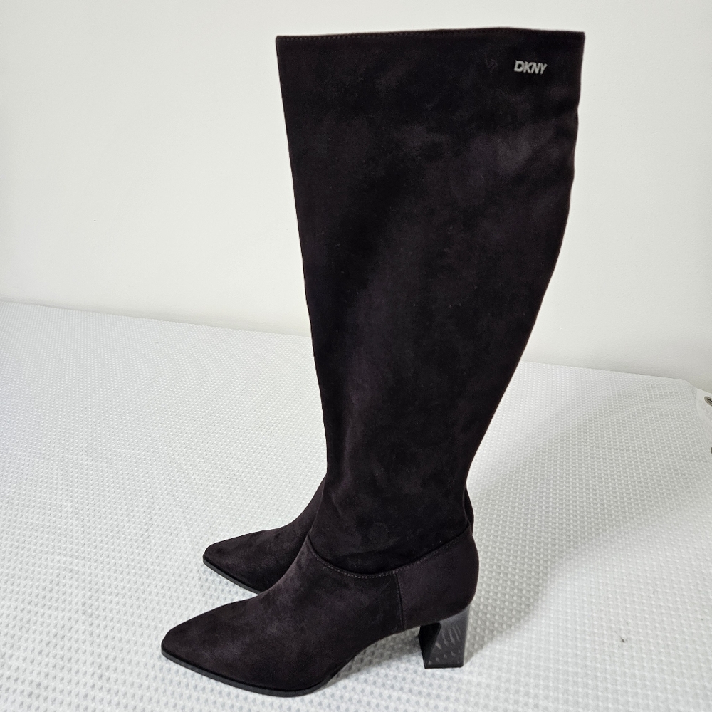 DKNY Womens Knee-High Boots 7 Brown Faux‎ Suede New